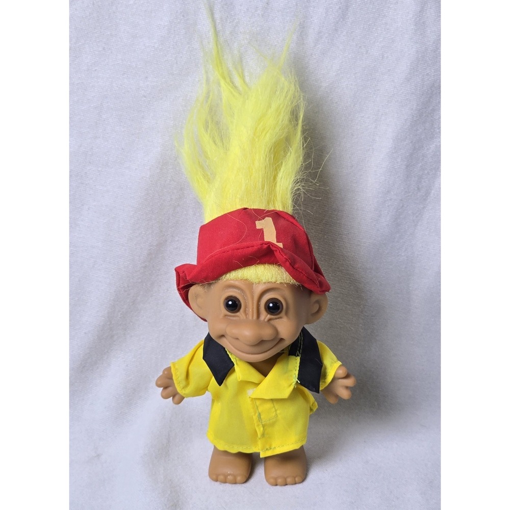 Russ Fireman Firefighter Troll‎ 18321 Doll 5 Inch Yellow Hair 1990s